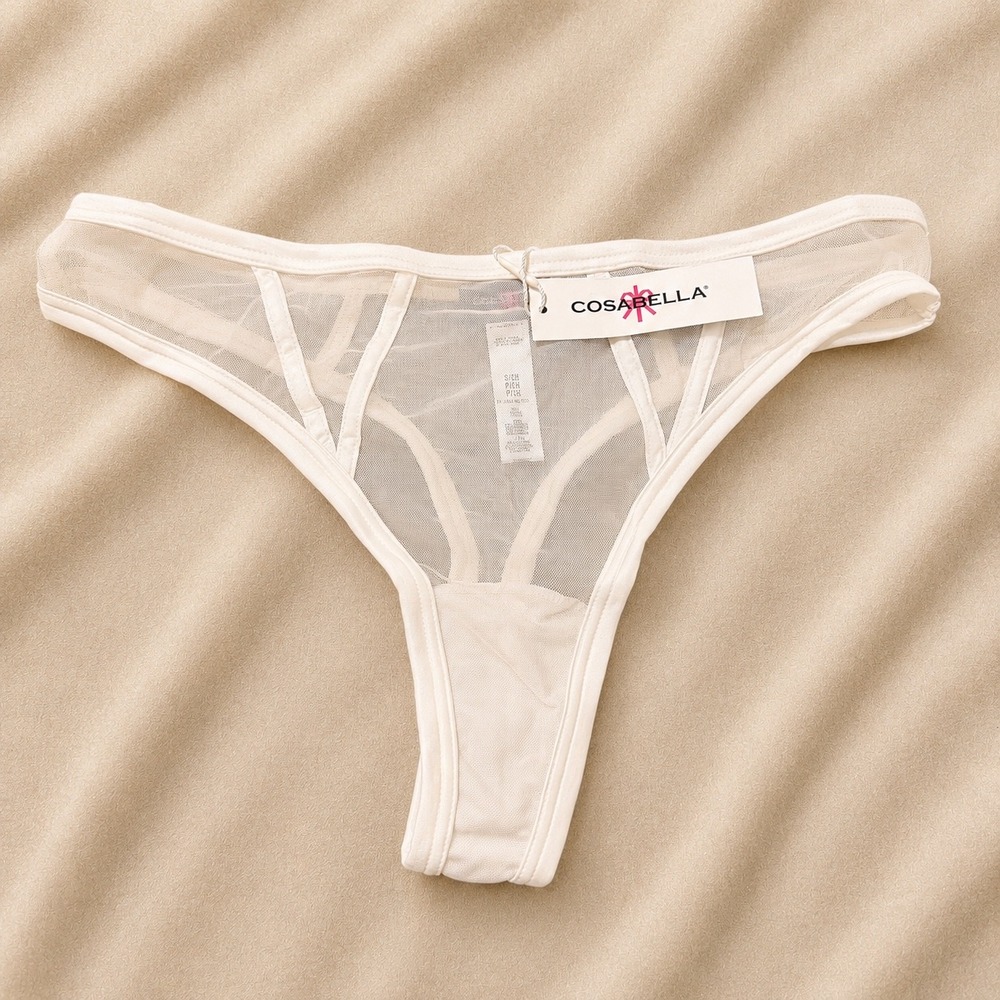 COSABELLA‎ Sardegna Thong White Sheer Mesh Strappy Panty Size - S/M / NWT